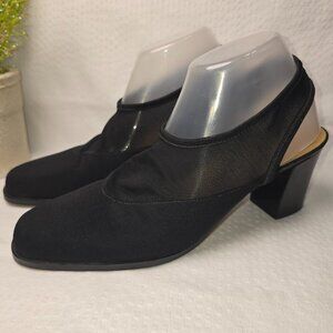 CALICO BLACK ROUND TOE SLINGBACK HEEL MESH WOMENS SIZE 9